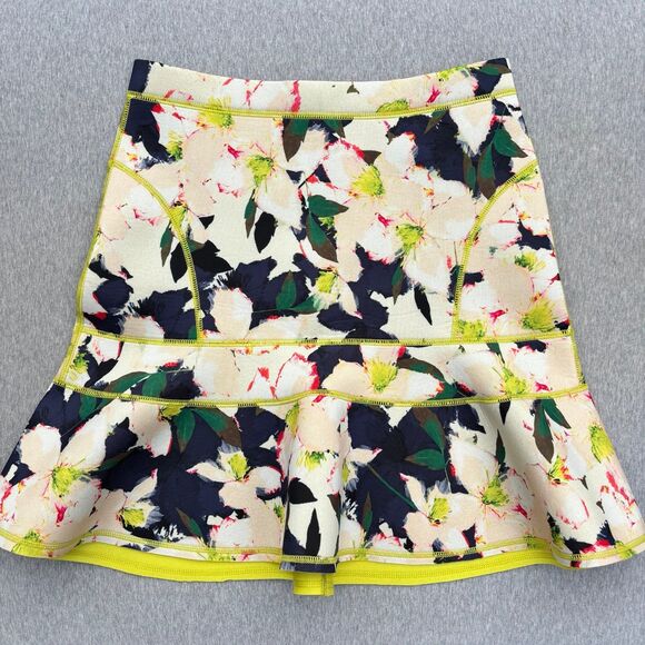 J.Crew Neoprene Scuba Surf Skater Floral Print Skirt - Picture 3 of 9